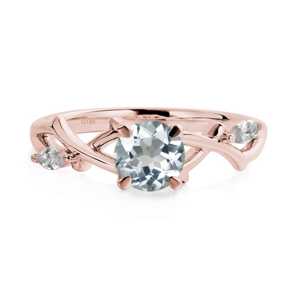 Twig Aquamarine Engagement Ring - LUO Jewelry #metal_18k rose gold