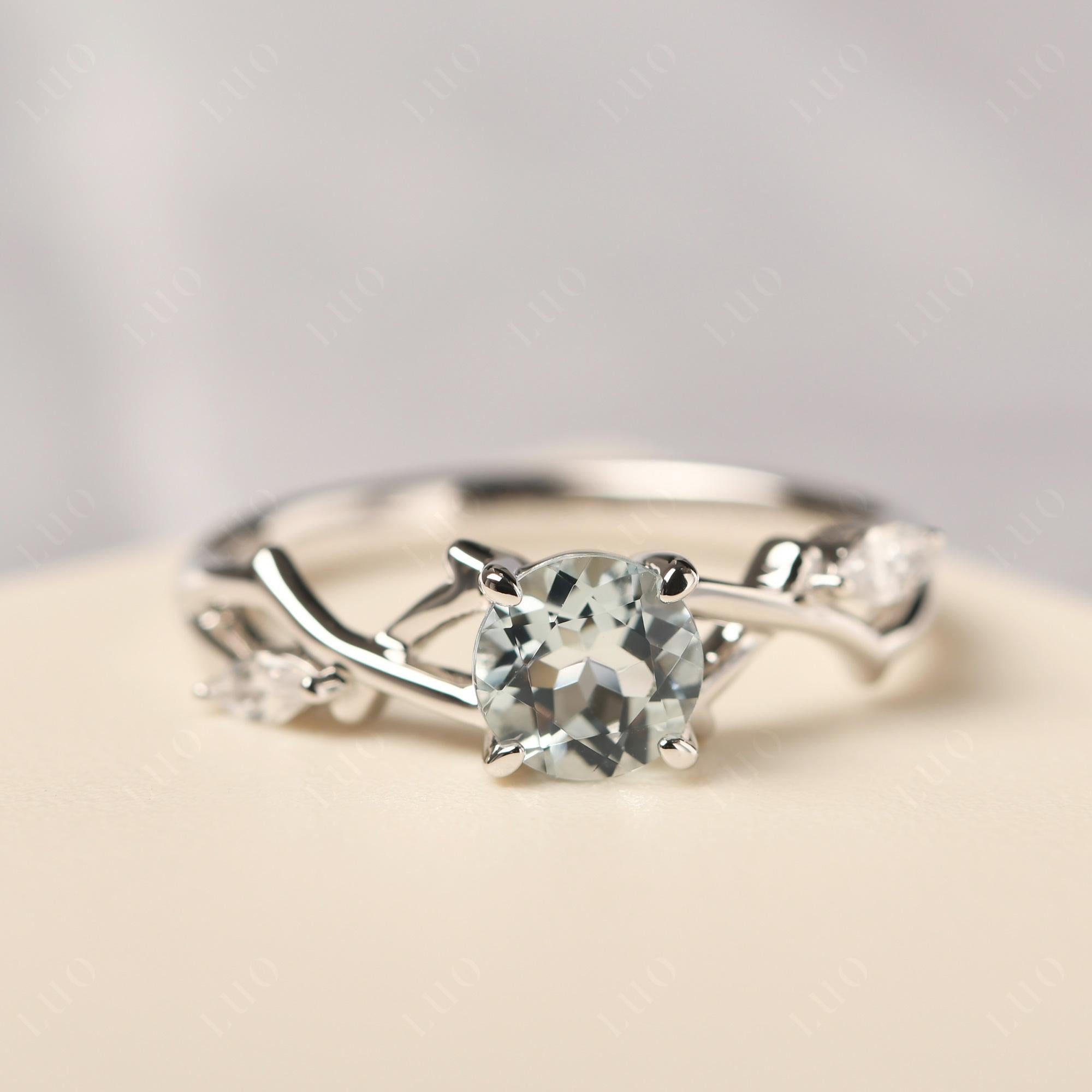 Twig Aquamarine Engagement Ring - LUO Jewelry