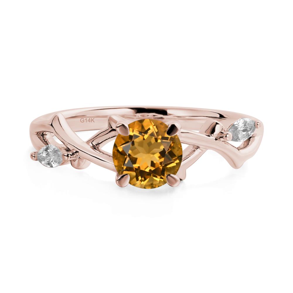 Twig Citrine Engagement Ring - LUO Jewelry #metal_14k rose gold