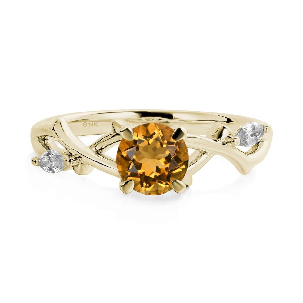 Twig Citrine Engagement Ring - LUO Jewelry #metal_14k yellow gold