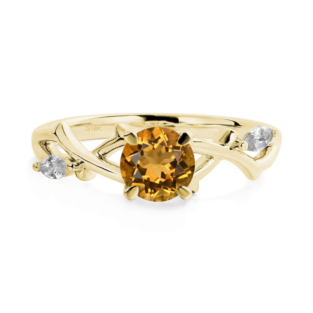 Twig Citrine Engagement Ring - LUO Jewelry #metal_18k yellow gold