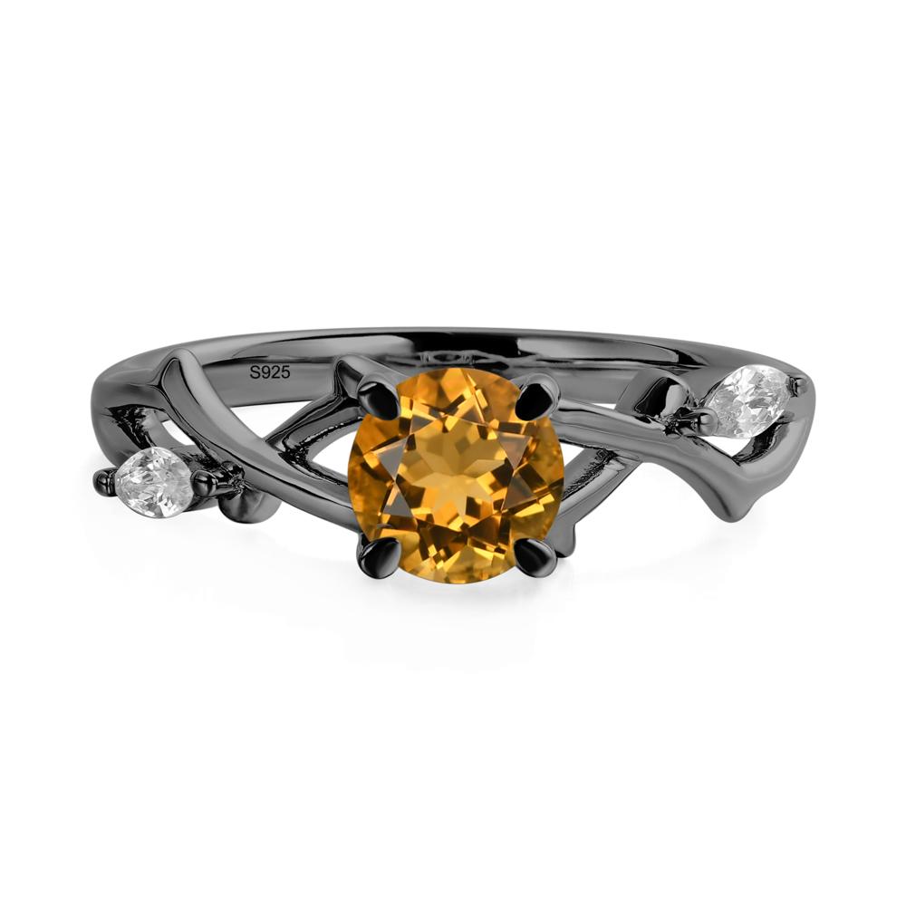 Twig Citrine Engagement Ring - LUO Jewelry #metal_black finish sterling silver