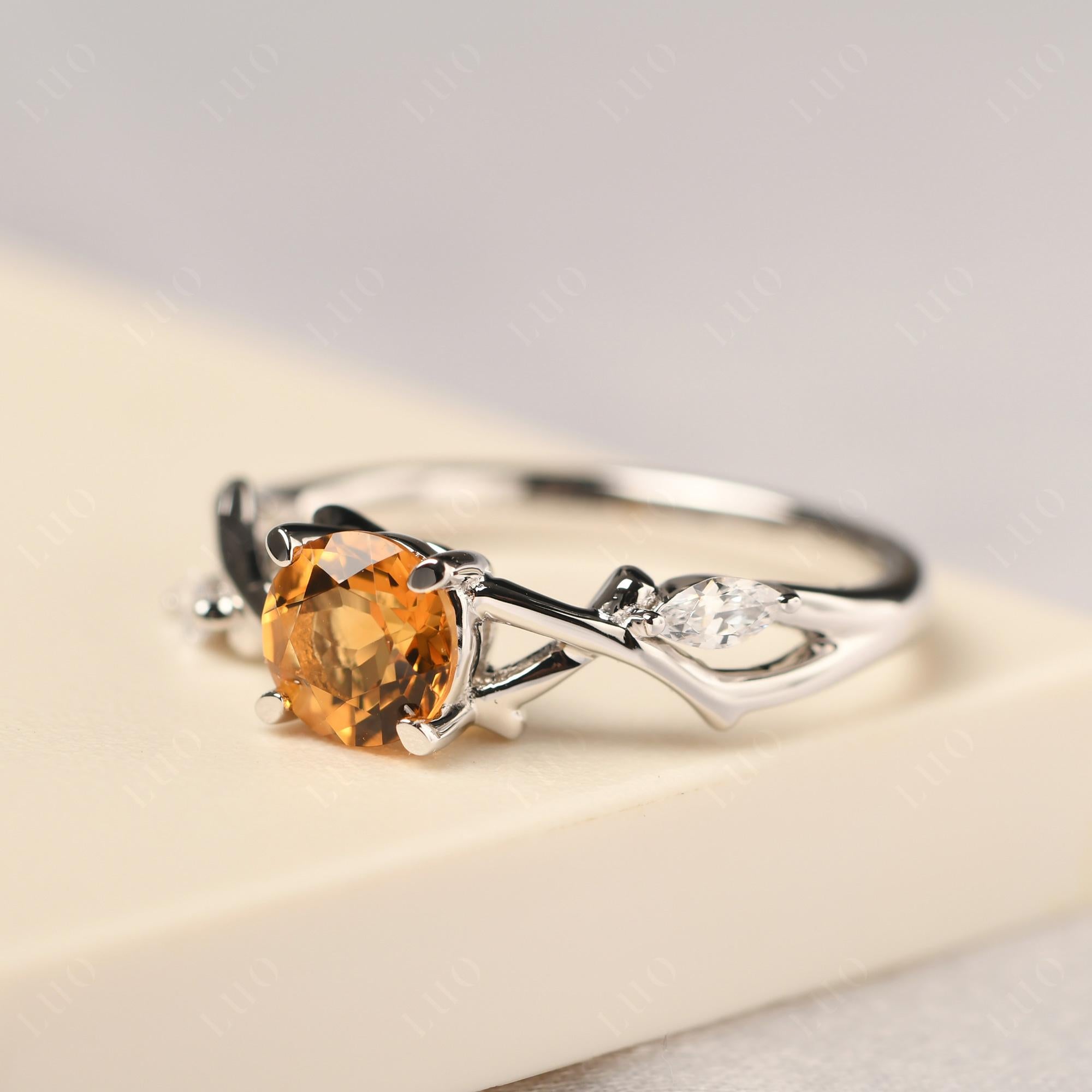 Twig Citrine Engagement Ring - LUO Jewelry