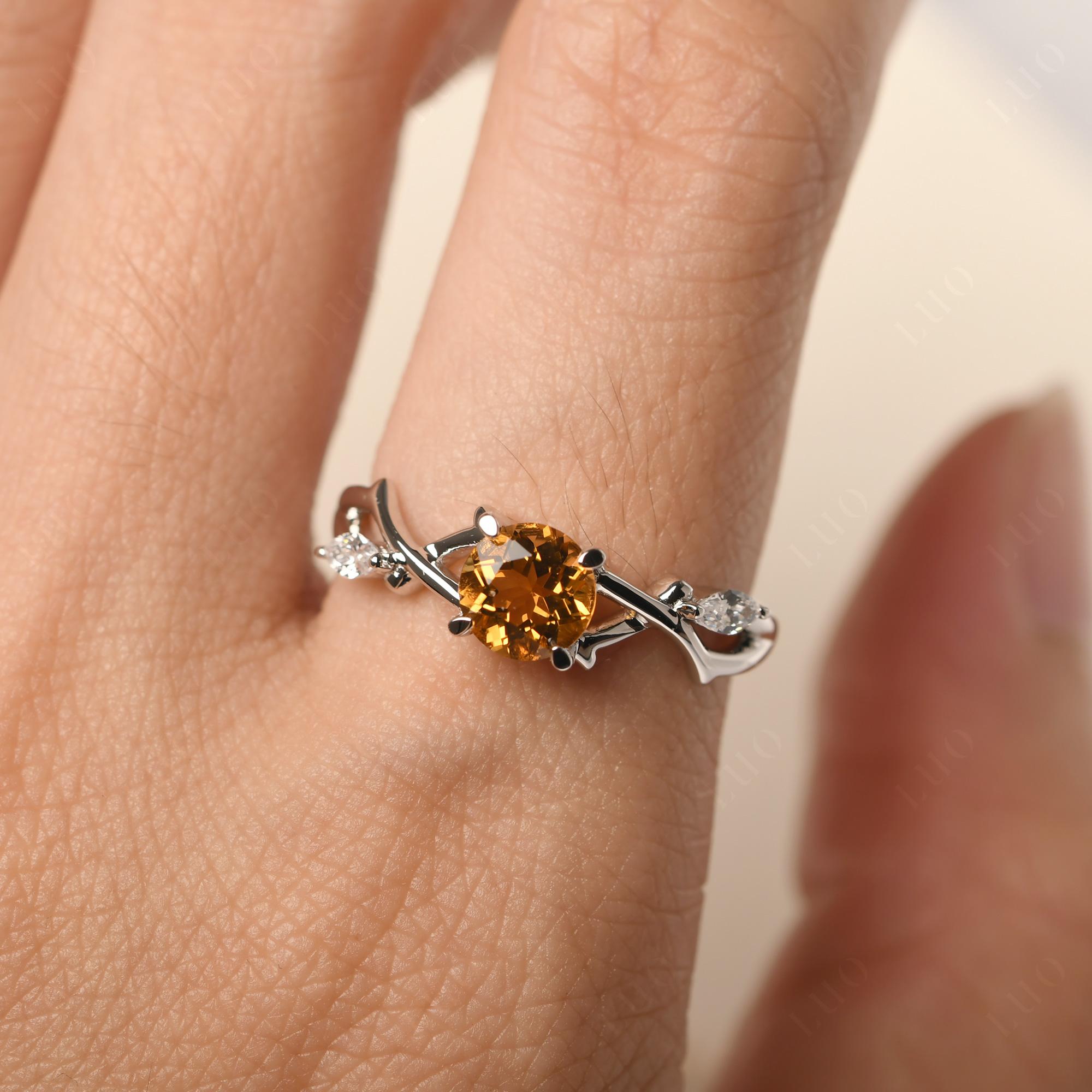Twig Citrine Engagement Ring - LUO Jewelry