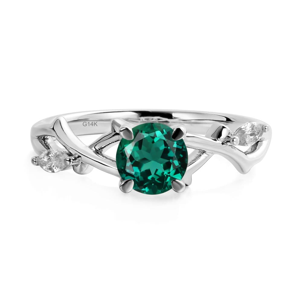 Twig Emerald Engagement Ring - LUO Jewelry #metal_14k white gold