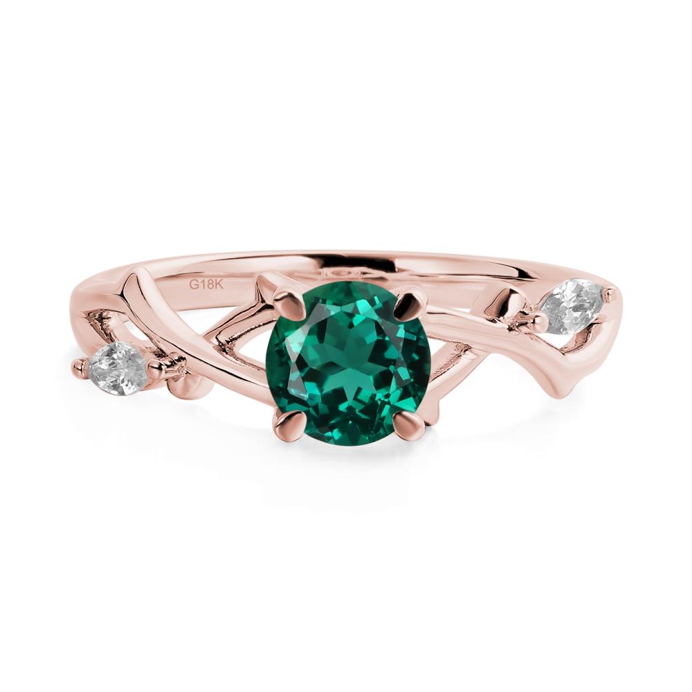 Twig Emerald Engagement Ring - LUO Jewelry #metal_18k rose gold