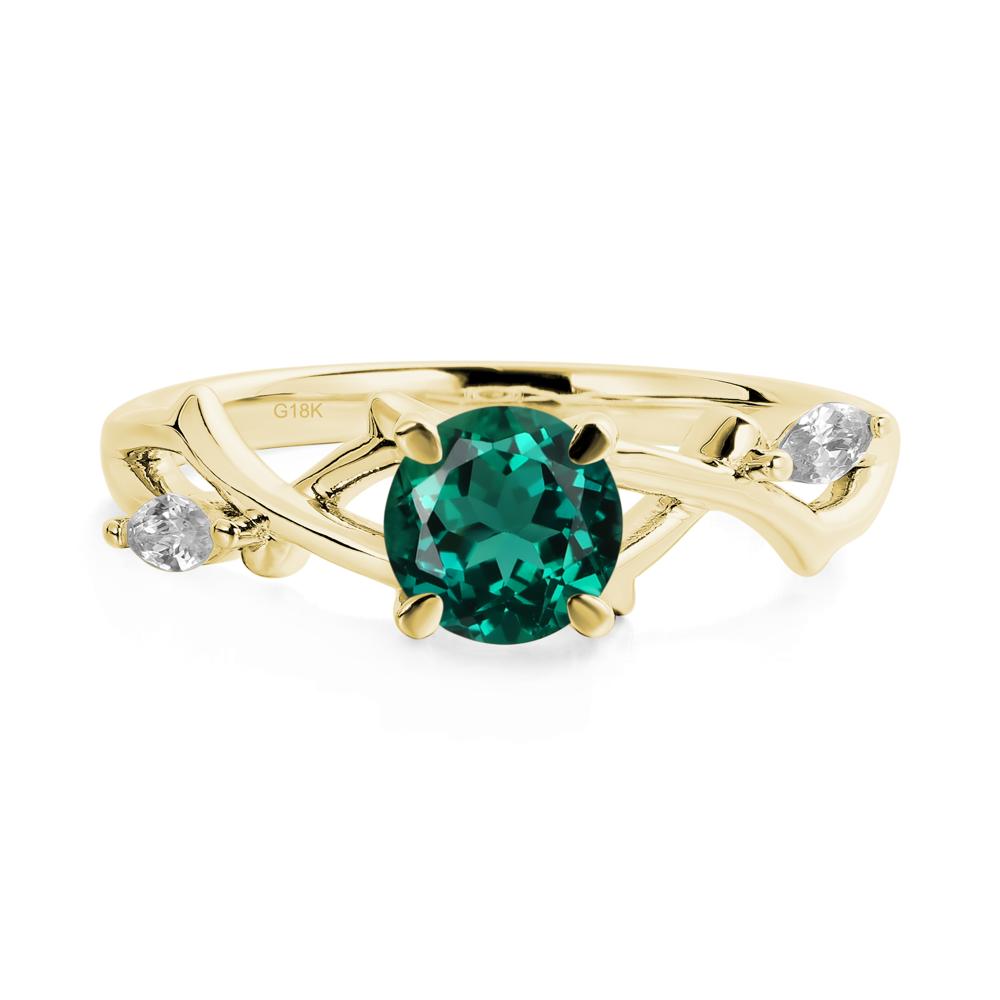 Twig Emerald Engagement Ring - LUO Jewelry #metal_18k yellow gold