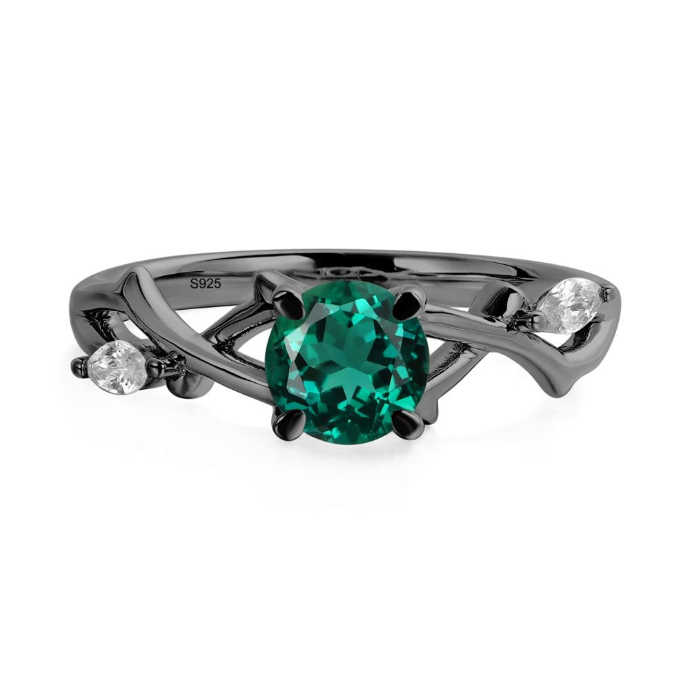 Twig Emerald Engagement Ring - LUO Jewelry #metal_black finish sterling silver