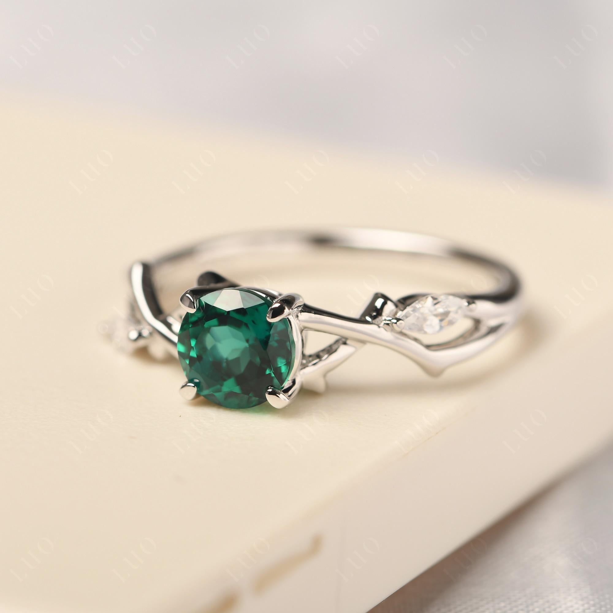 Twig Emerald Engagement Ring - LUO Jewelry