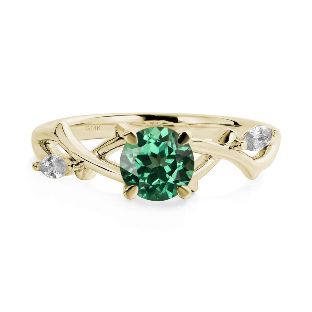 Twig Green Sapphire Engagement Ring - LUO Jewelry #metal_14k yellow gold