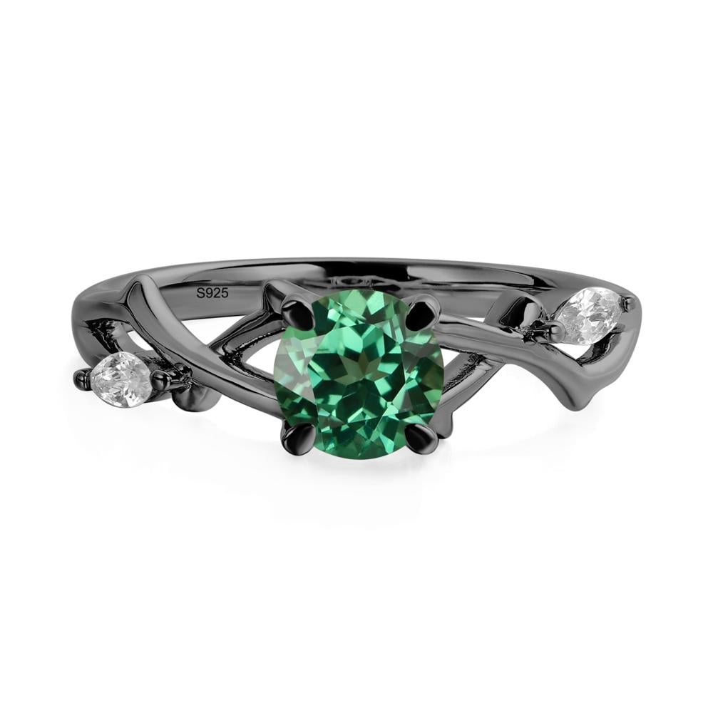 Twig Green Sapphire Engagement Ring - LUO Jewelry #metal_black finish sterling silver