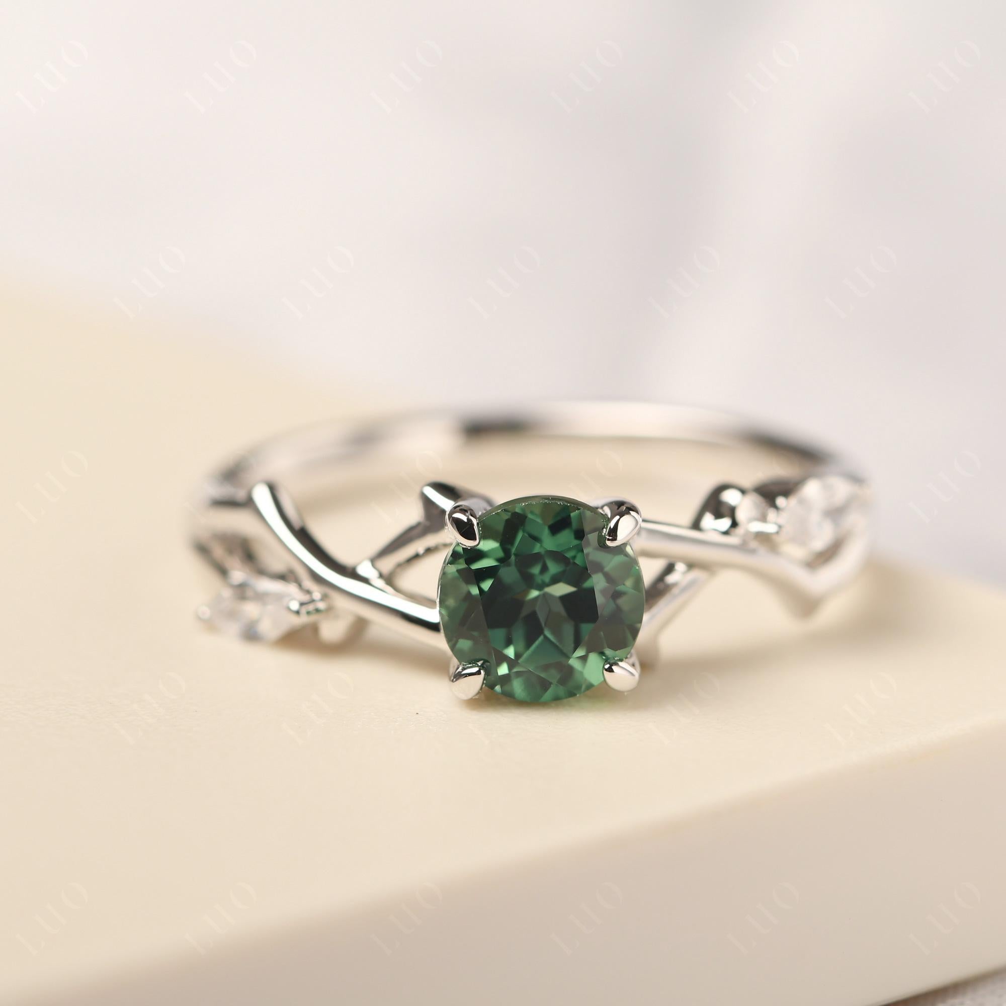 Twig Green Sapphire Engagement Ring - LUO Jewelry