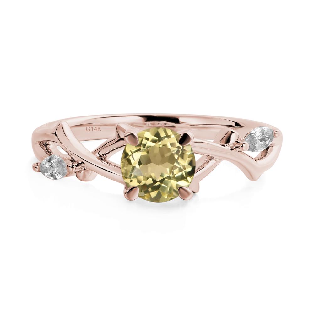 Twig Lemon Quartz Engagement Ring - LUO Jewelry #metal_14k rose gold