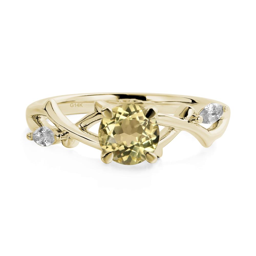 Twig Lemon Quartz Engagement Ring - LUO Jewelry #metal_14k yellow gold