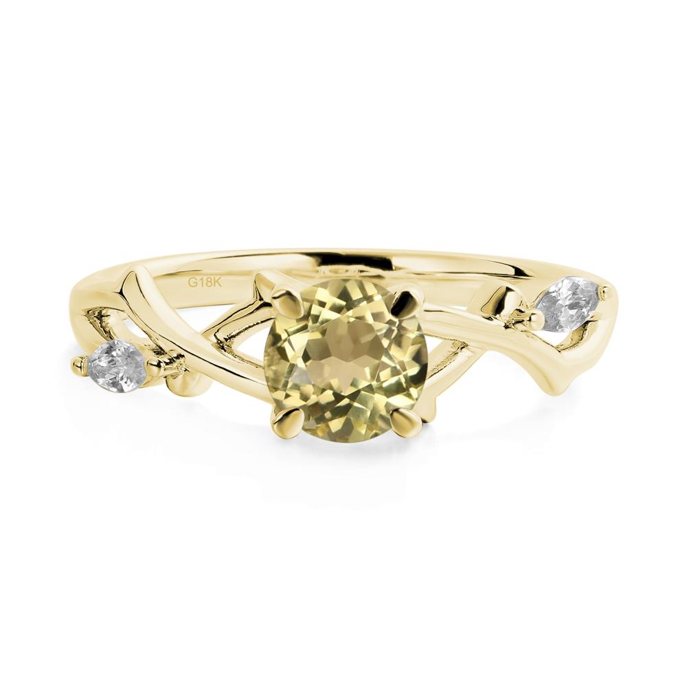 Twig Lemon Quartz Engagement Ring - LUO Jewelry #metal_18k yellow gold