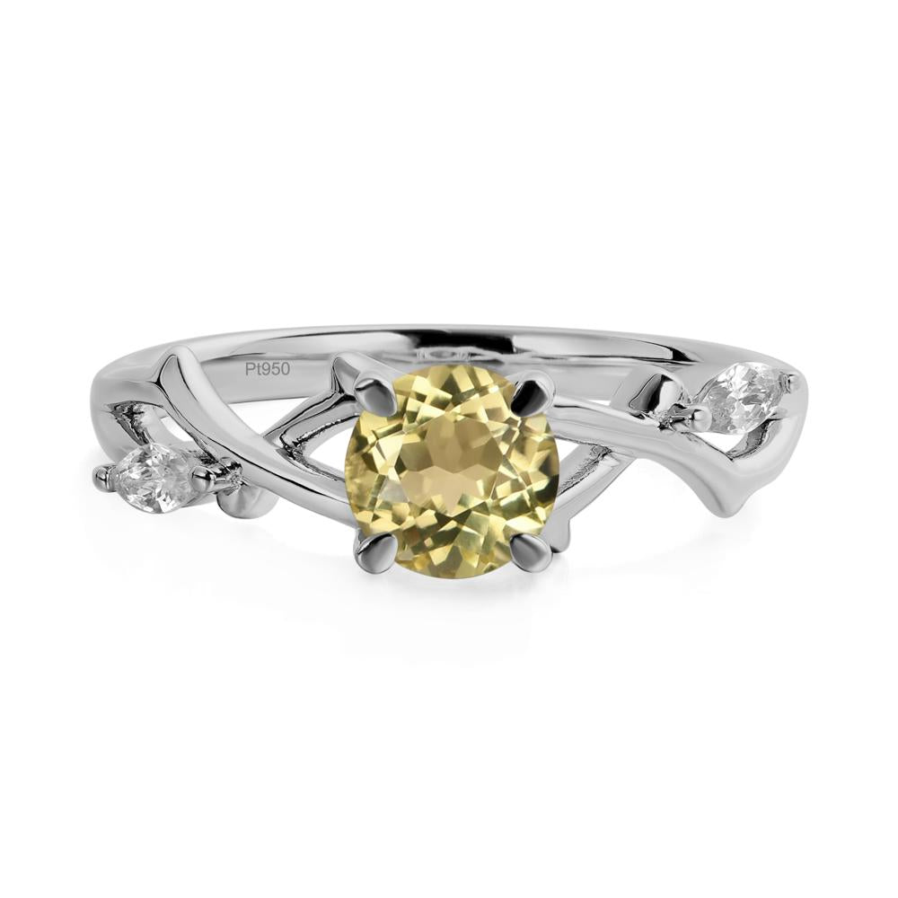 Twig Lemon Quartz Engagement Ring - LUO Jewelry #metal_platinum