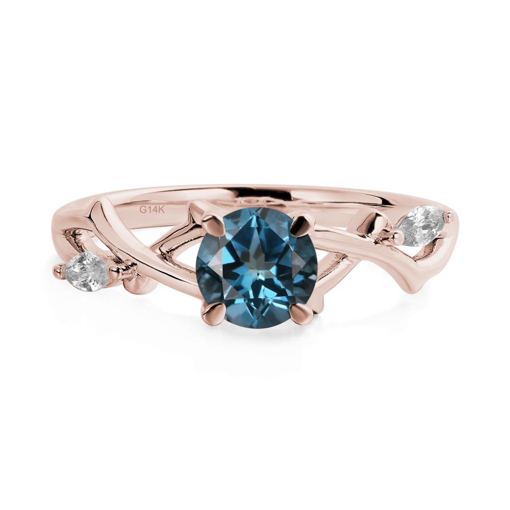 Twig London Blue Topaz Engagement Ring - LUO Jewelry #metal_14k rose gold