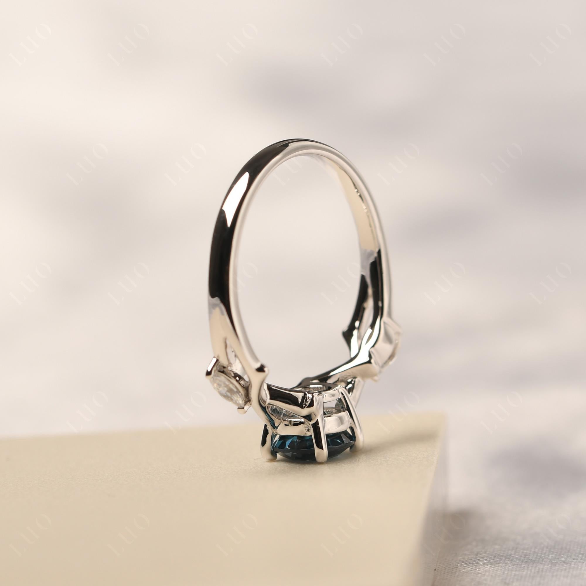 Twig London Blue Topaz Engagement Ring - LUO Jewelry