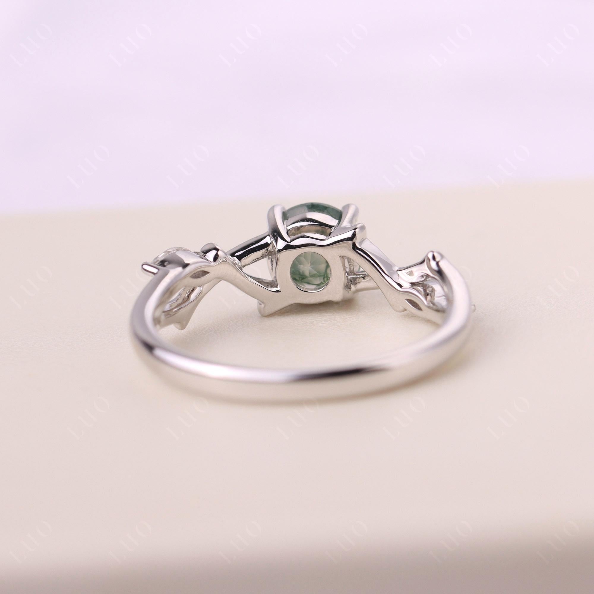 Twig Moss Agate Engagement Ring - LUO Jewelry