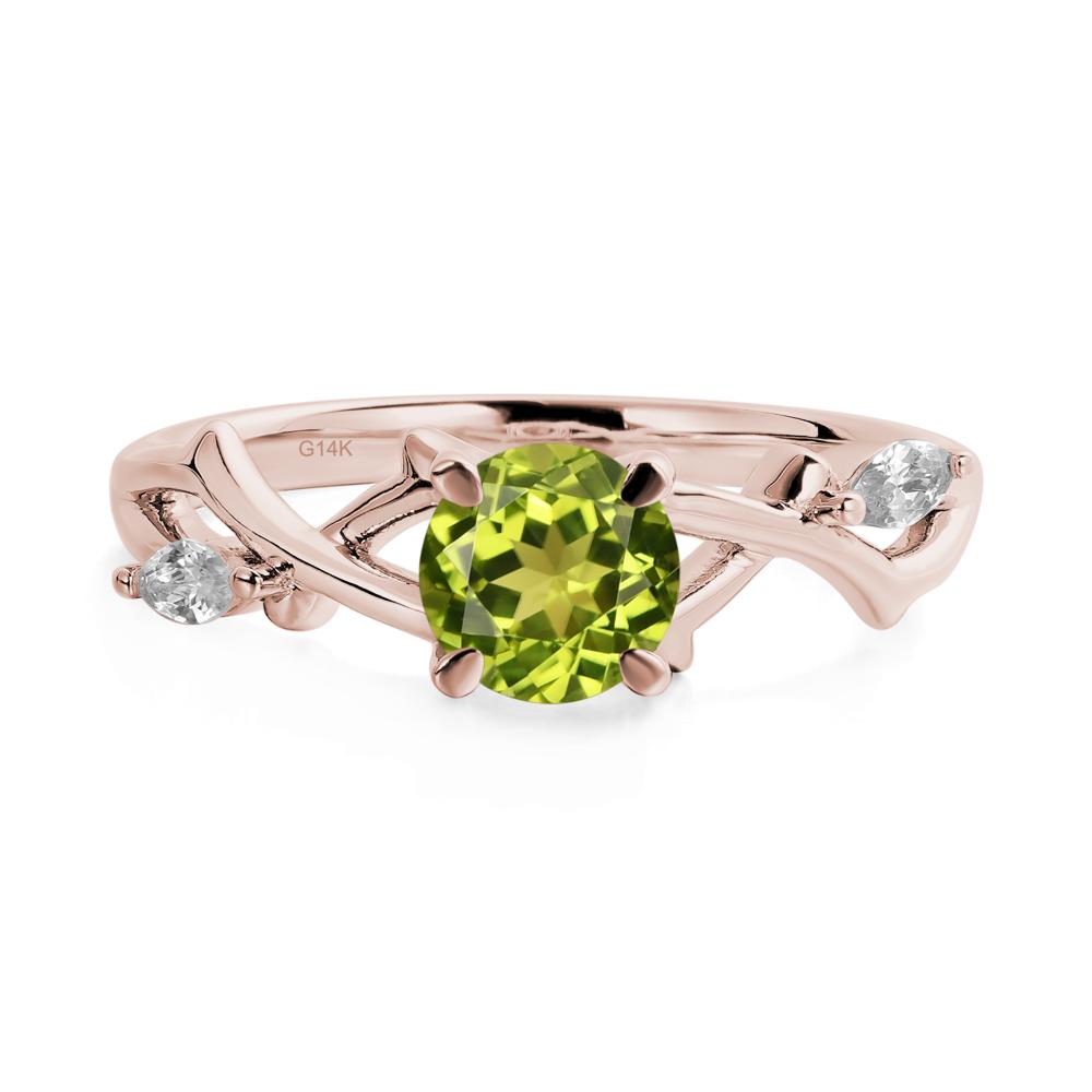 Twig Peridot Engagement Ring - LUO Jewelry #metal_14k rose gold