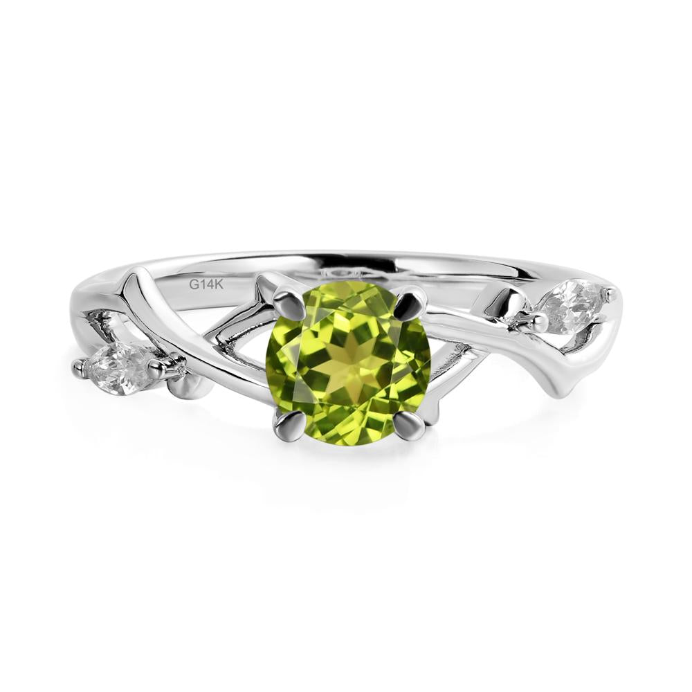 Twig Peridot Engagement Ring - LUO Jewelry #metal_14k white gold