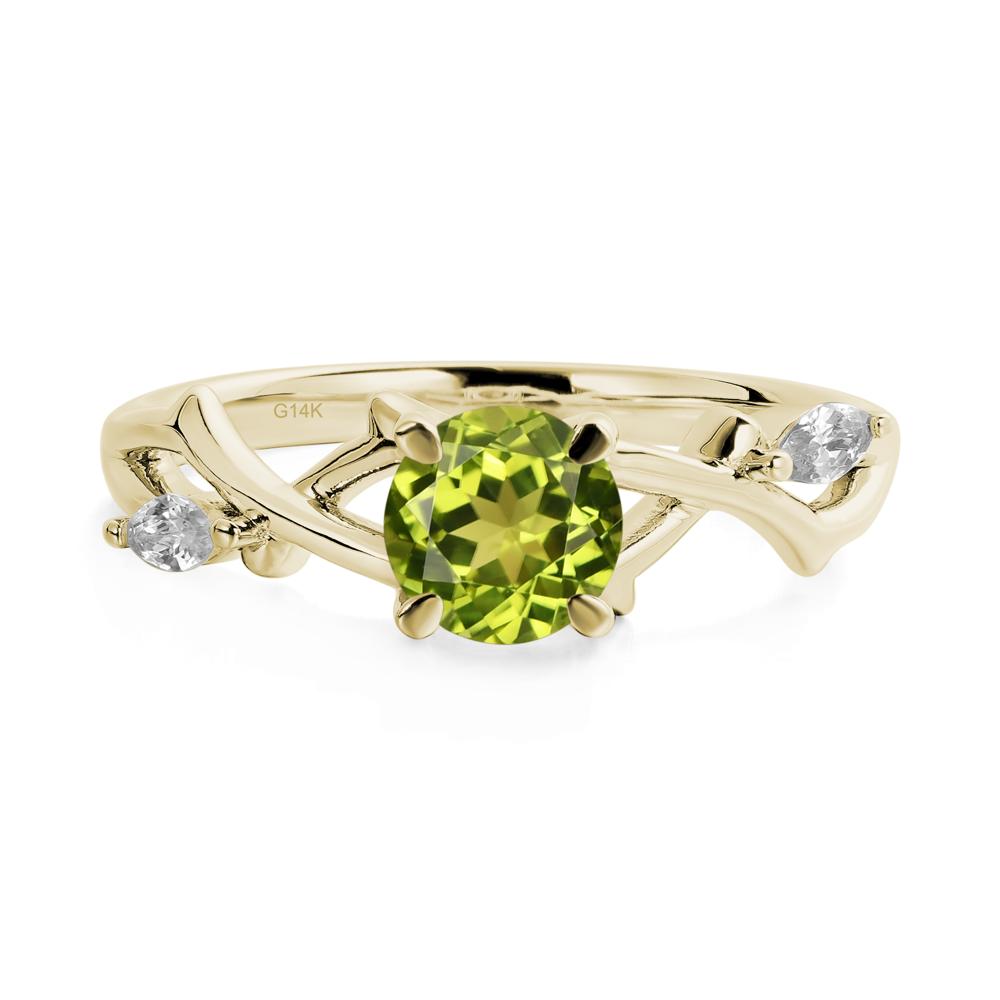Twig Peridot Engagement Ring - LUO Jewelry #metal_14k yellow gold