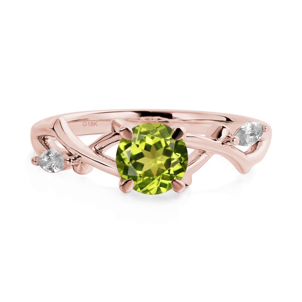 Twig Peridot Engagement Ring - LUO Jewelry #metal_18k rose gold