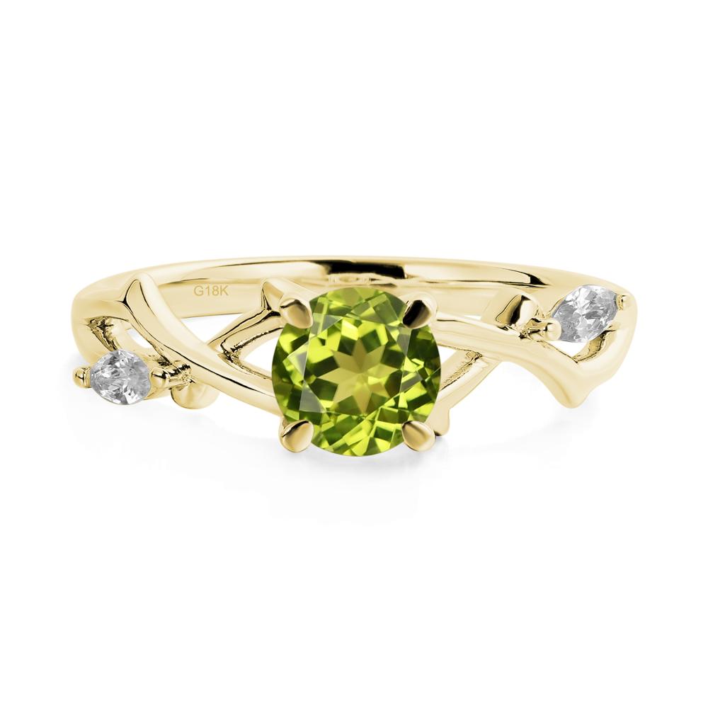 Twig Peridot Engagement Ring - LUO Jewelry #metal_18k yellow gold