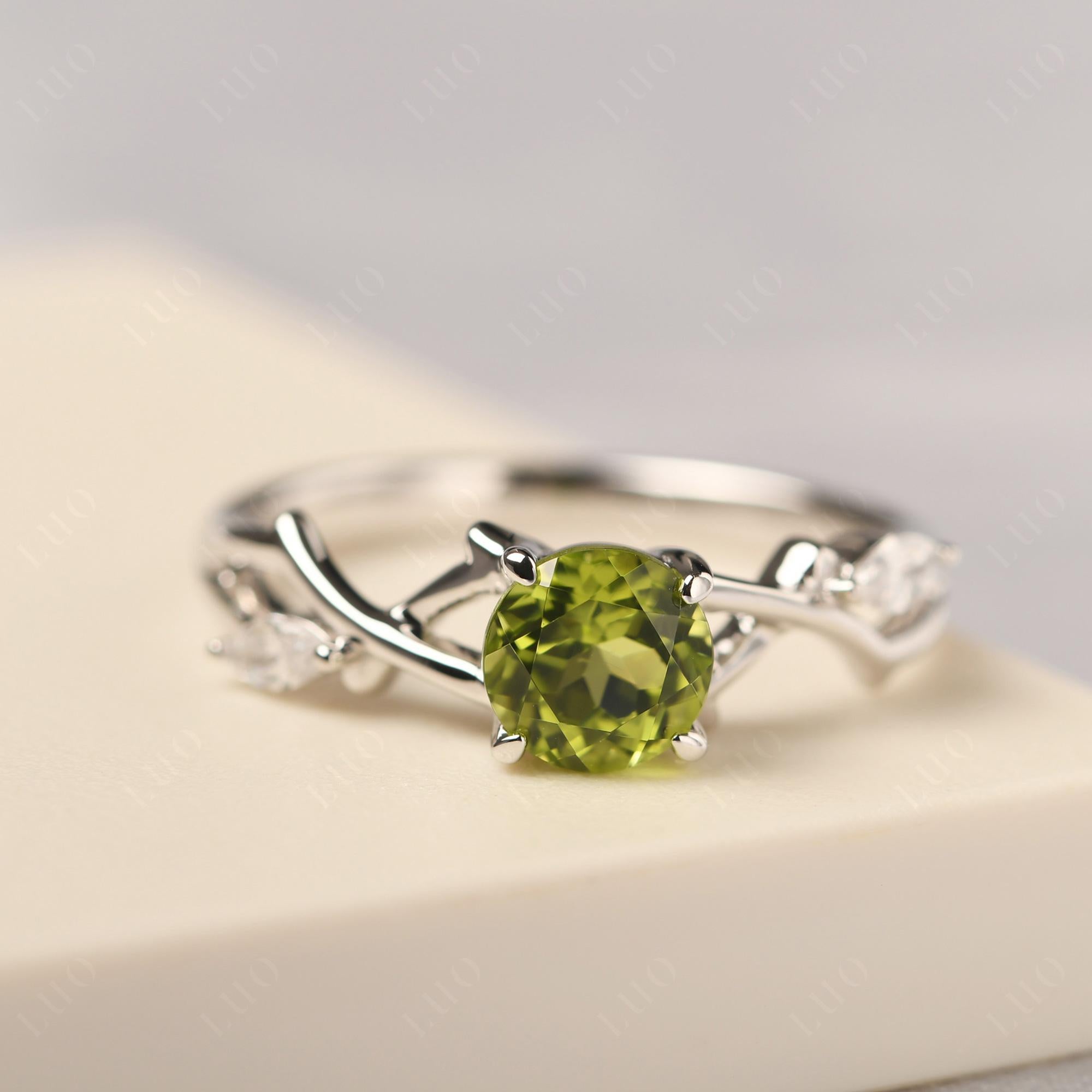 Twig Peridot Engagement Ring - LUO Jewelry