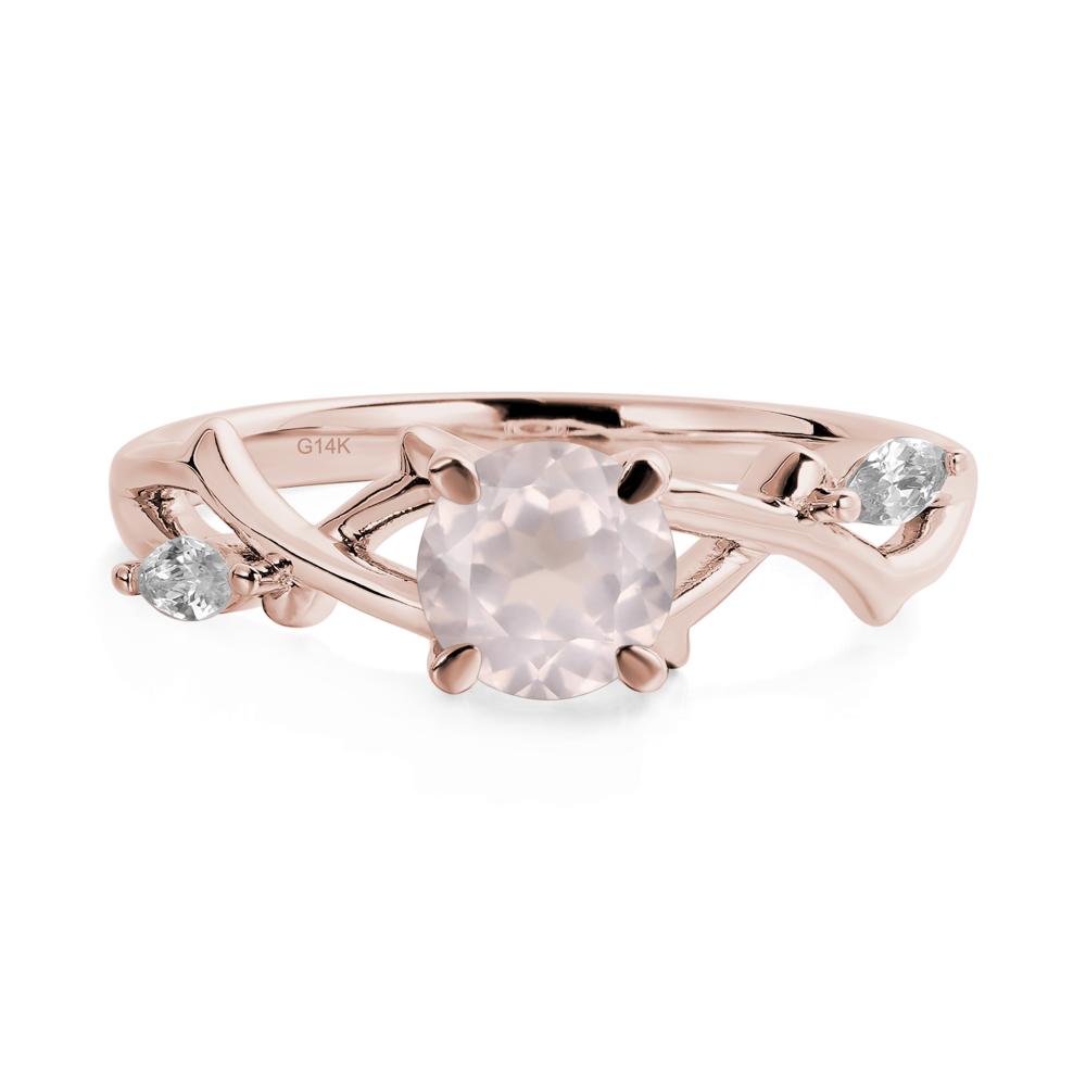 Twig Rose Quartz Engagement Ring - LUO Jewelry #metal_14k rose gold