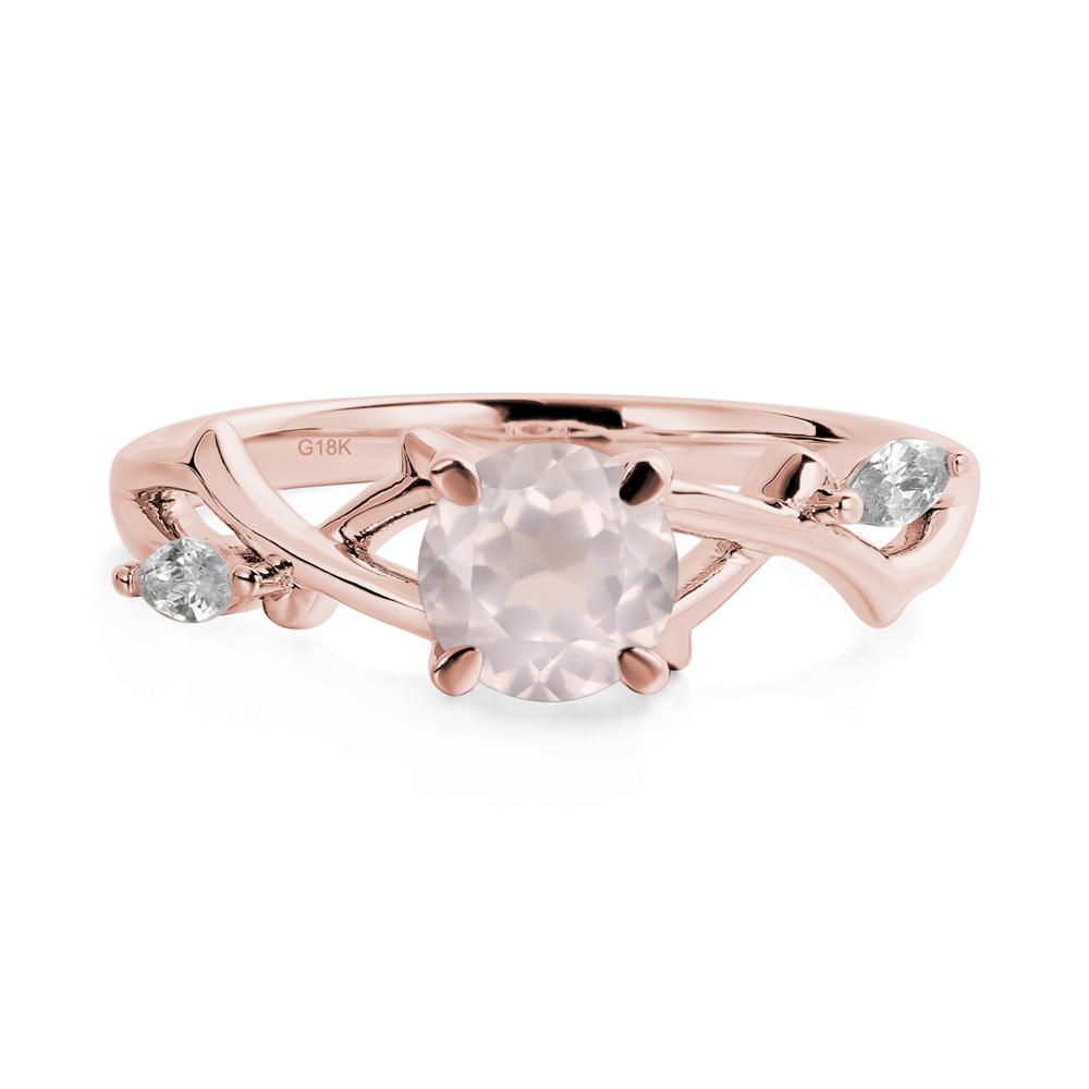 Twig Rose Quartz Engagement Ring - LUO Jewelry #metal_18k rose gold