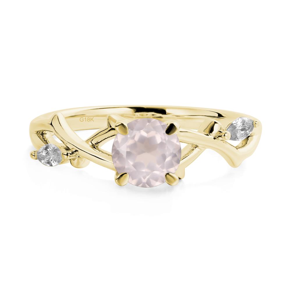 Twig Rose Quartz Engagement Ring - LUO Jewelry #metal_18k yellow gold