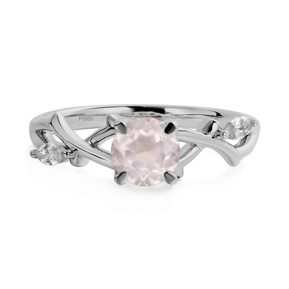 Twig Rose Quartz Engagement Ring - LUO Jewelry #metal_platinum