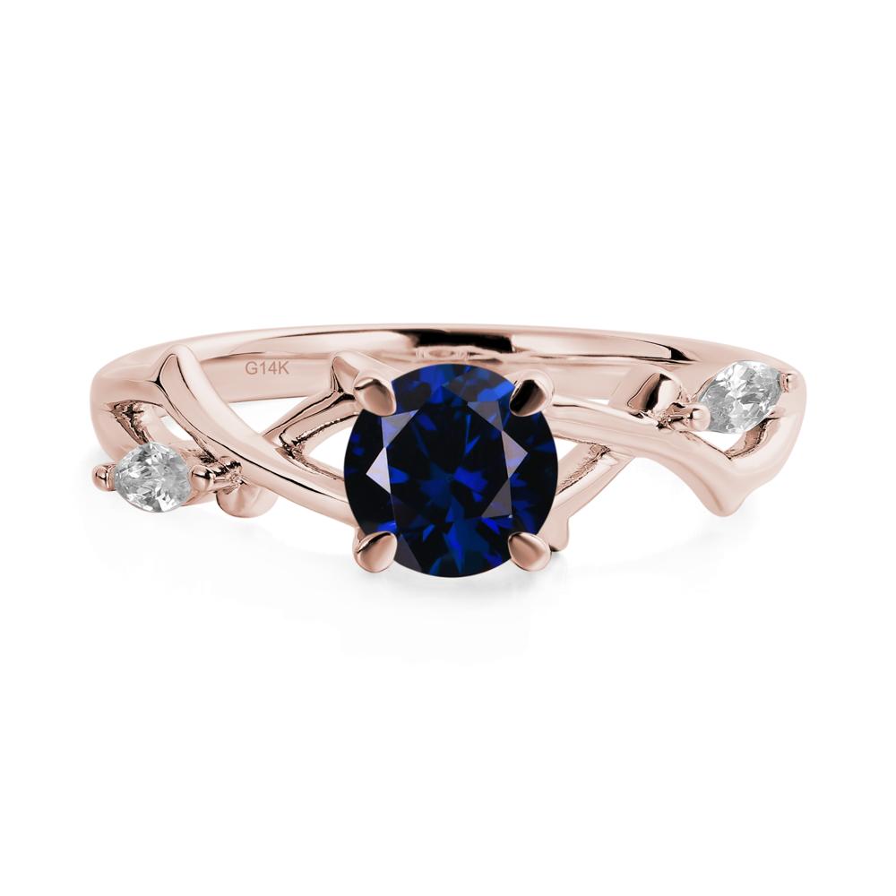 Twig Lab Sapphire Engagement Ring - LUO Jewelry #metal_14k rose gold