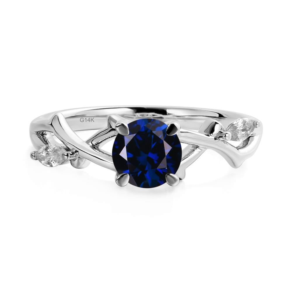 Twig Lab Sapphire Engagement Ring - LUO Jewelry #metal_14k white gold