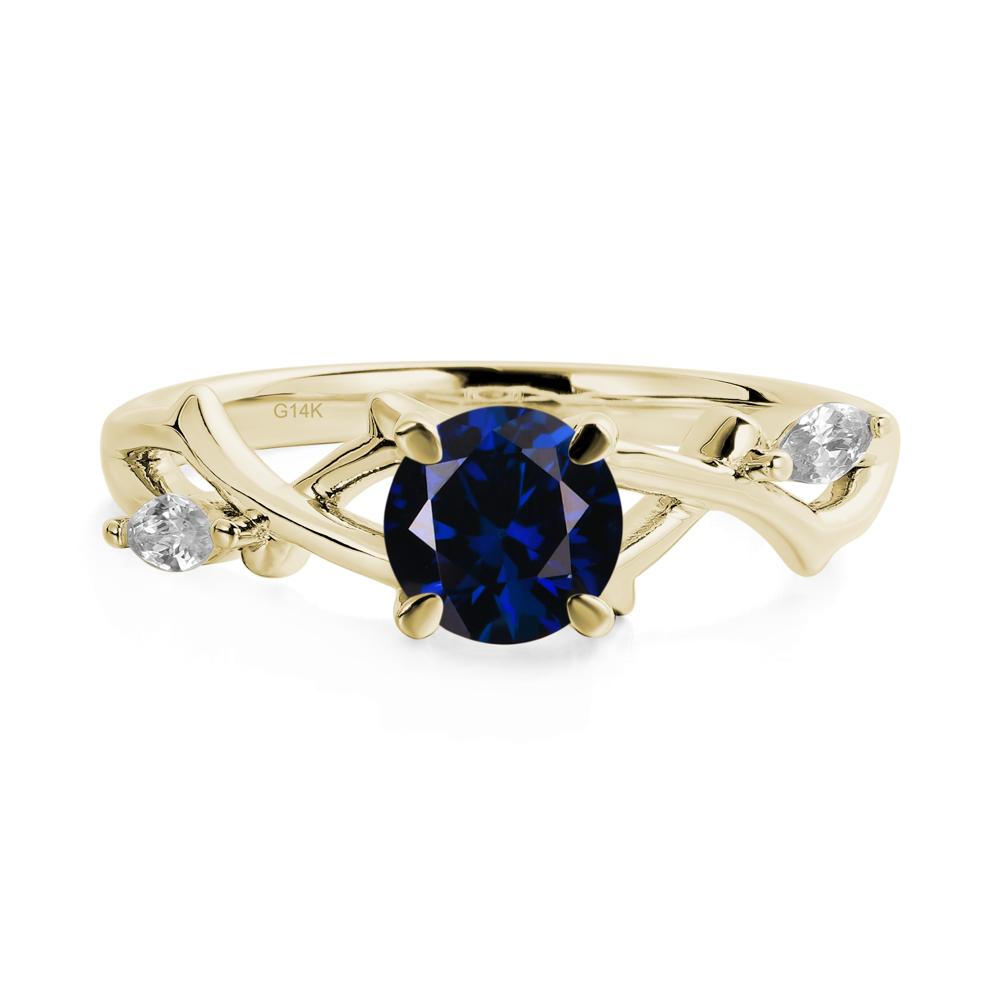 Twig Lab Sapphire Engagement Ring - LUO Jewelry #metal_14k yellow gold
