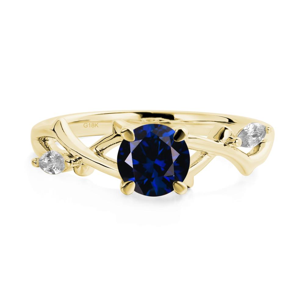 Twig Lab Sapphire Engagement Ring - LUO Jewelry #metal_18k yellow gold