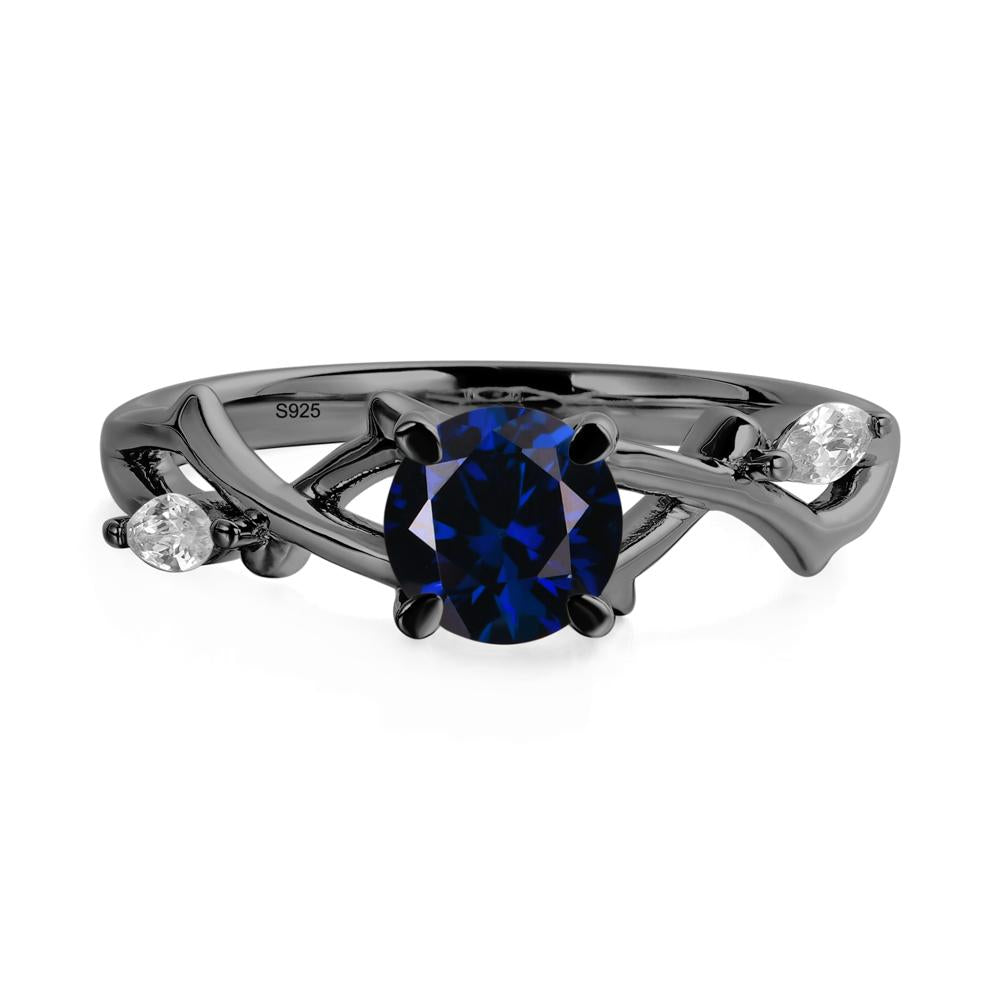 Twig Lab Sapphire Engagement Ring - LUO Jewelry #metal_black finish sterling silver