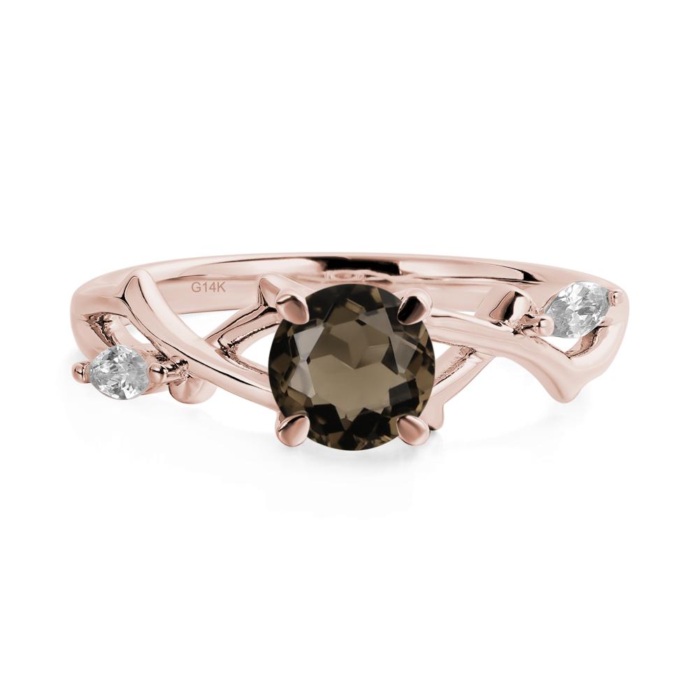Twig Smoky Quartz Engagement Ring - LUO Jewelry #metal_14k rose gold