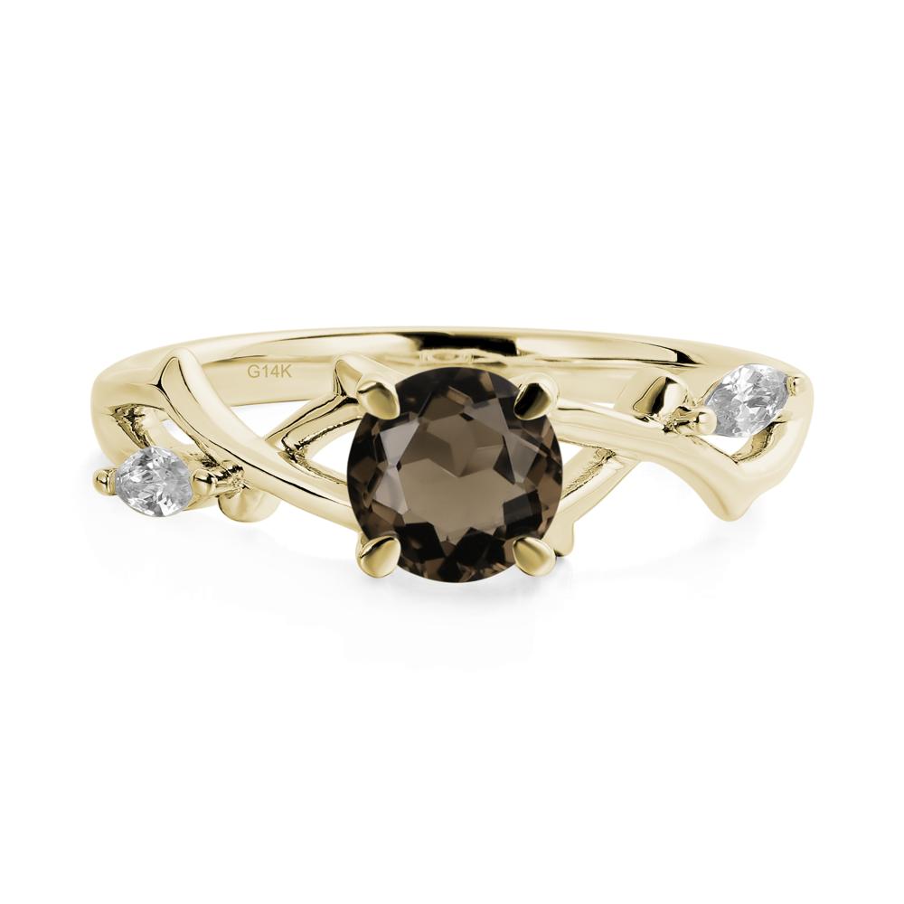 Twig Smoky Quartz Engagement Ring - LUO Jewelry #metal_14k yellow gold