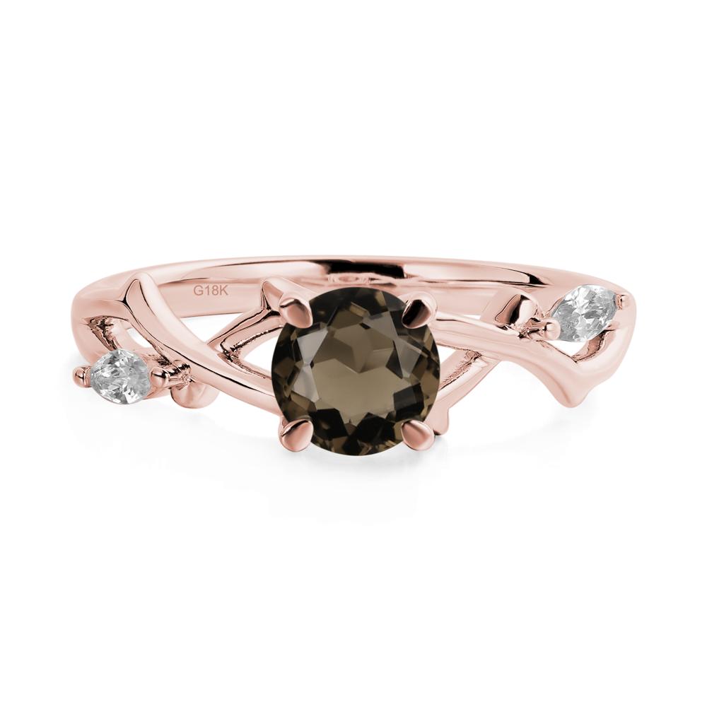 Twig Smoky Quartz Engagement Ring - LUO Jewelry #metal_18k rose gold