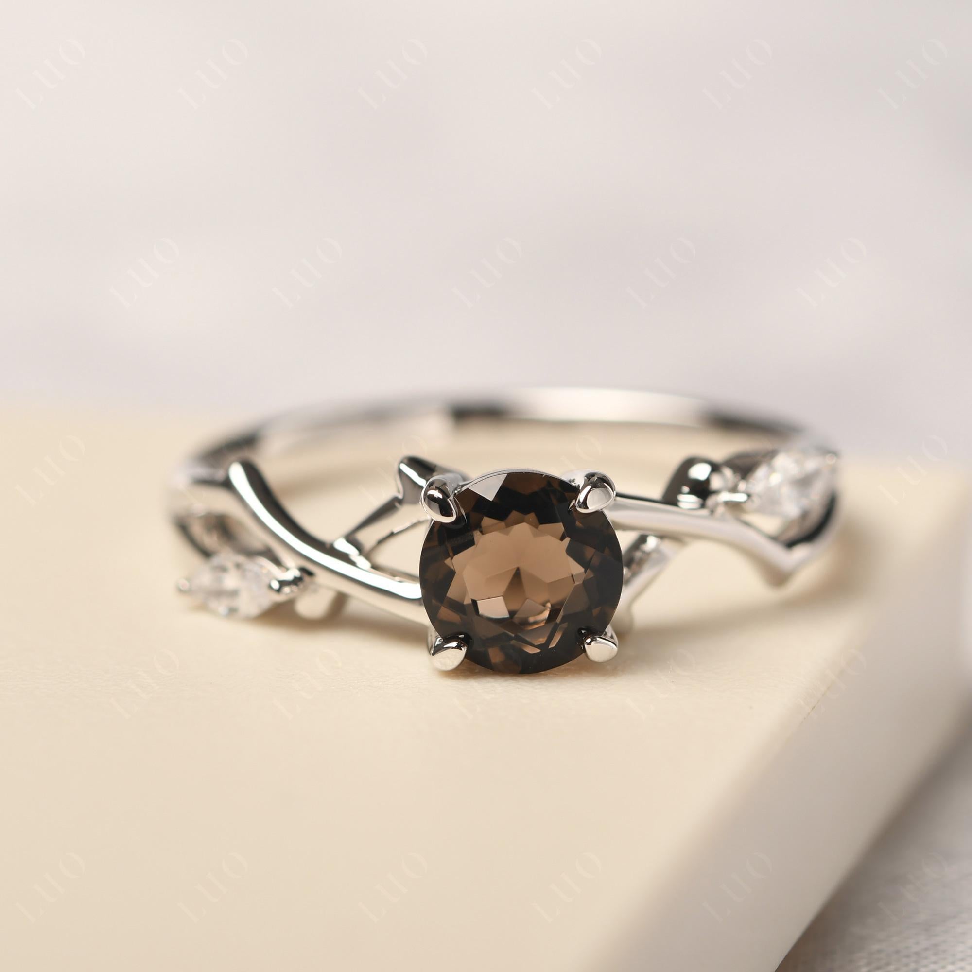 Twig Smoky Quartz Engagement Ring - LUO Jewelry