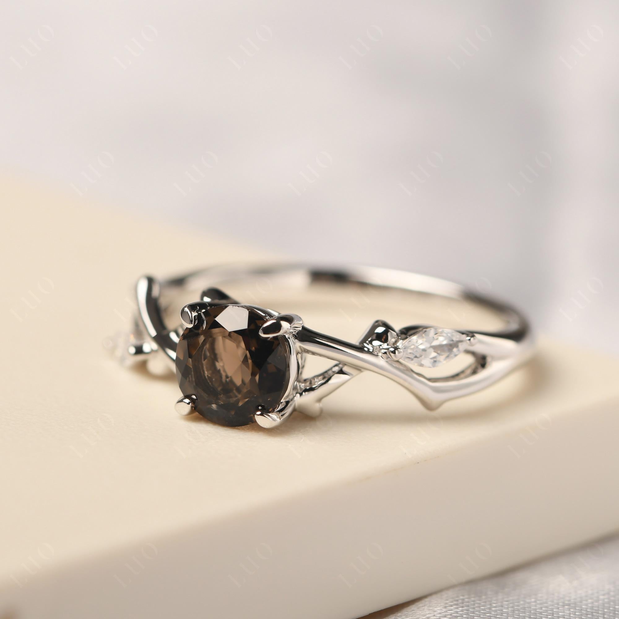 Twig Smoky Quartz Engagement Ring - LUO Jewelry