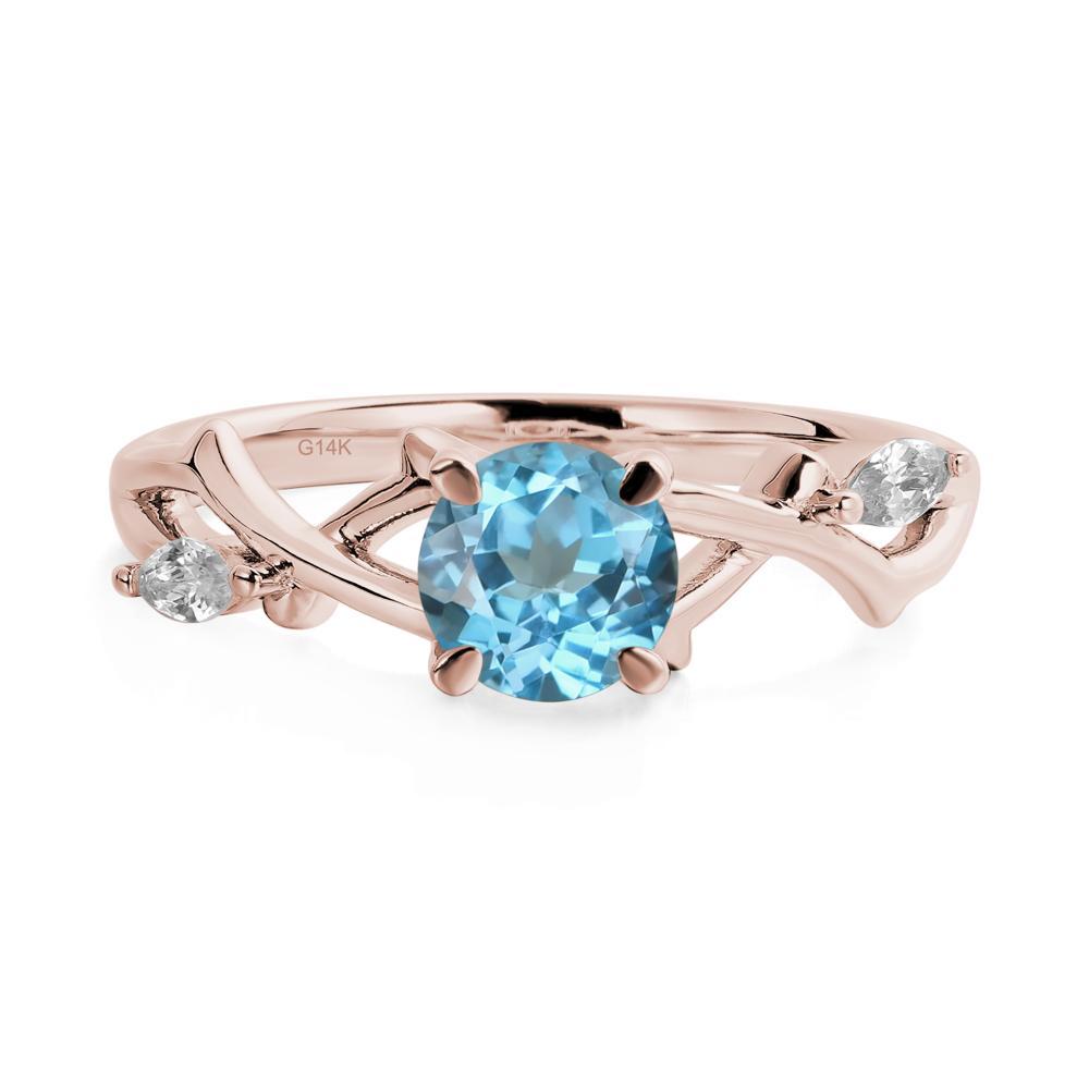 Twig Swiss Blue Topaz Engagement Ring - LUO Jewelry #metal_14k rose gold
