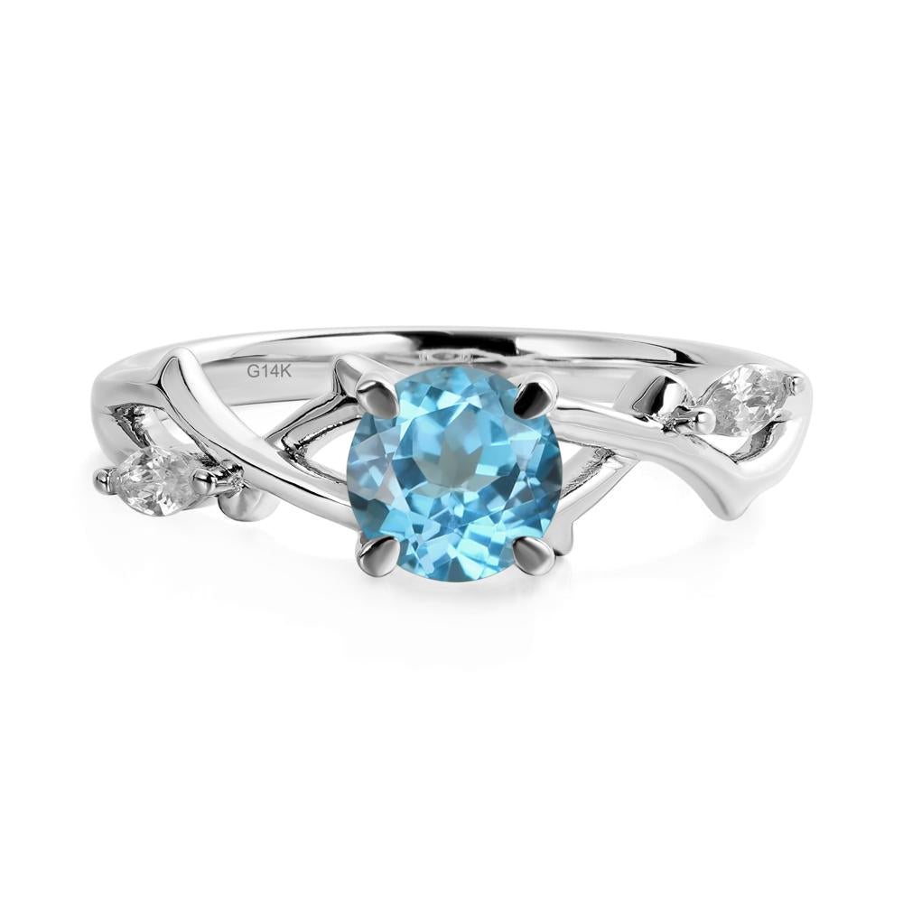 Twig Swiss Blue Topaz Engagement Ring - LUO Jewelry #metal_14k white gold