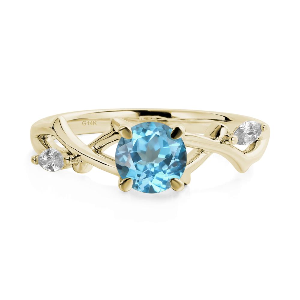 Twig Swiss Blue Topaz Engagement Ring - LUO Jewelry #metal_14k yellow gold