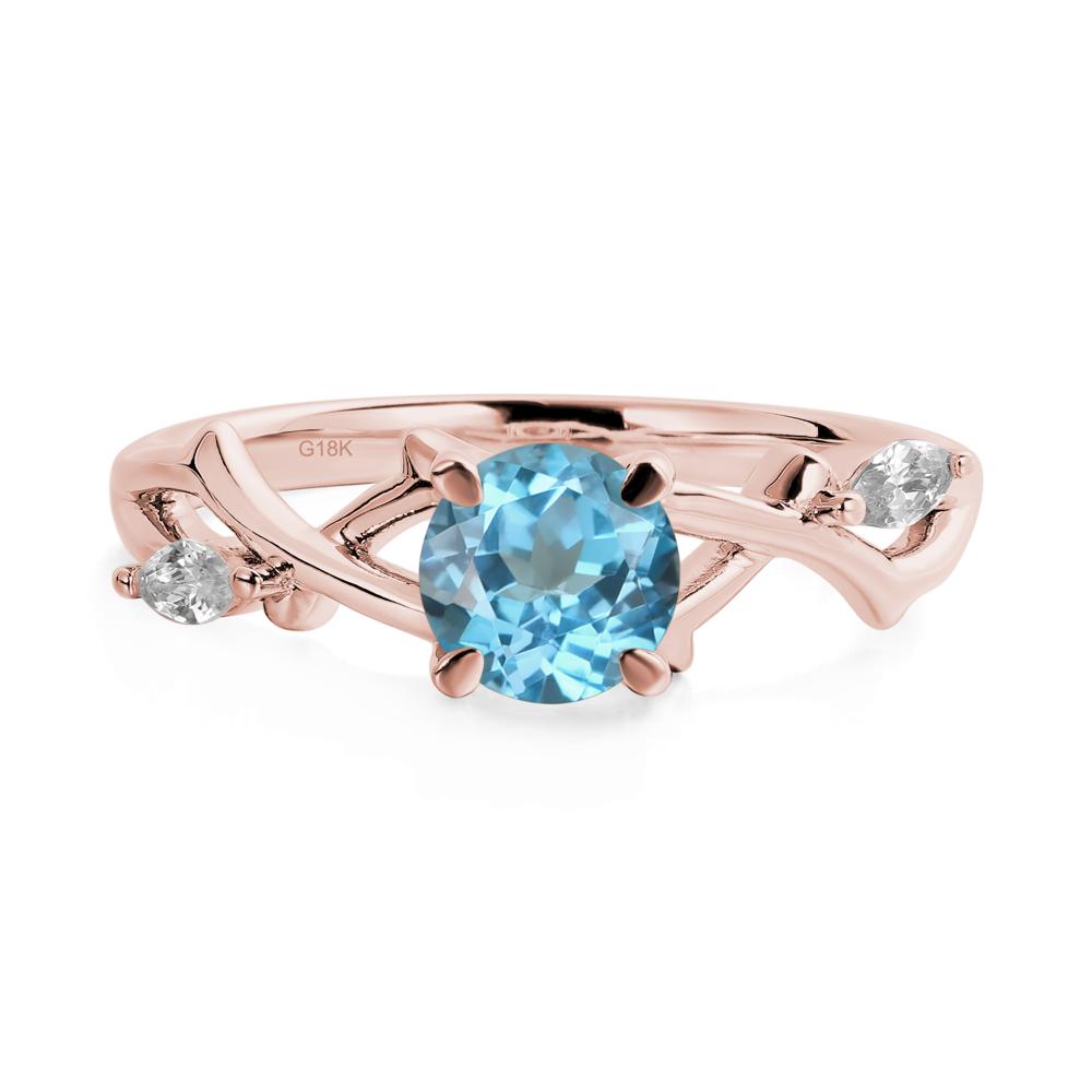 Twig Swiss Blue Topaz Engagement Ring - LUO Jewelry #metal_18k rose gold