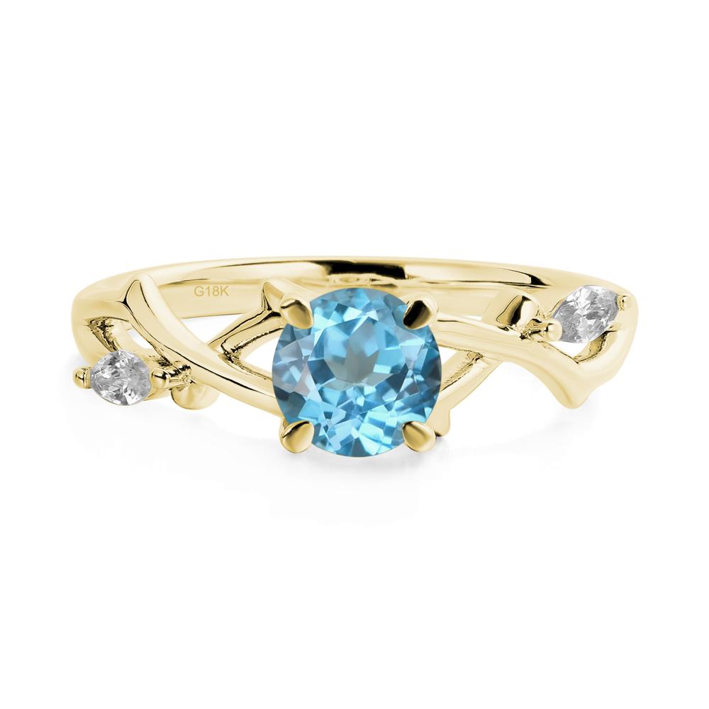 Twig Swiss Blue Topaz Engagement Ring - LUO Jewelry #metal_18k yellow gold