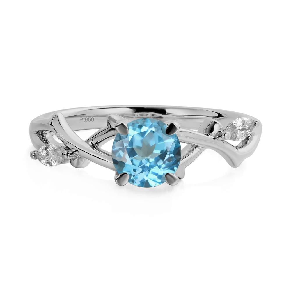 Twig Swiss Blue Topaz Engagement Ring - LUO Jewelry #metal_platinum