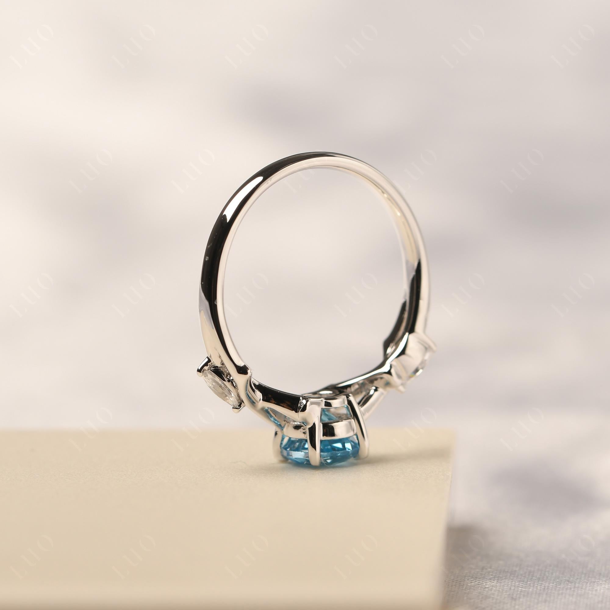 Twig Swiss Blue Topaz Engagement Ring - LUO Jewelry